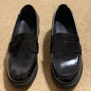 Old Navy Shiny Black Loafers for Women
